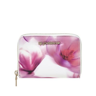 Multi-coloured floral print purse